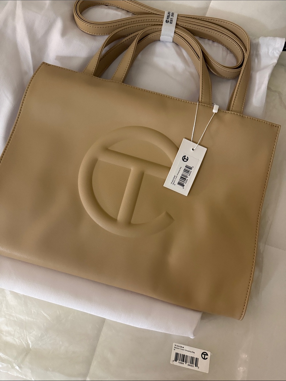 Telfar New Shopping Bag in Cream